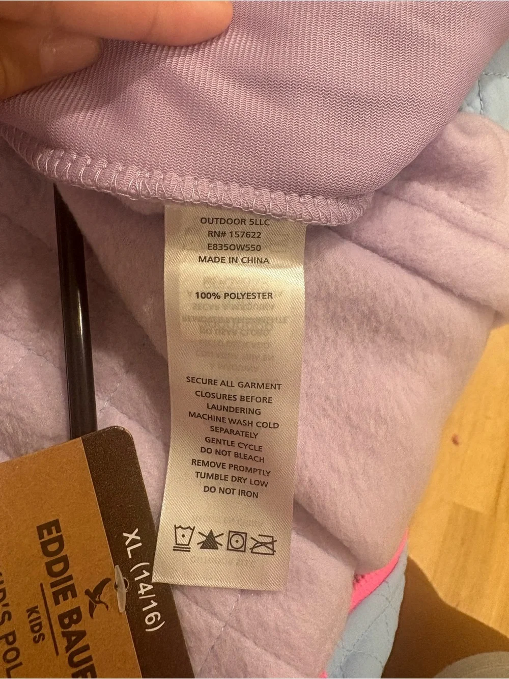 Pastel Quilted & Fleece Jacket with Bright Pink Trim
